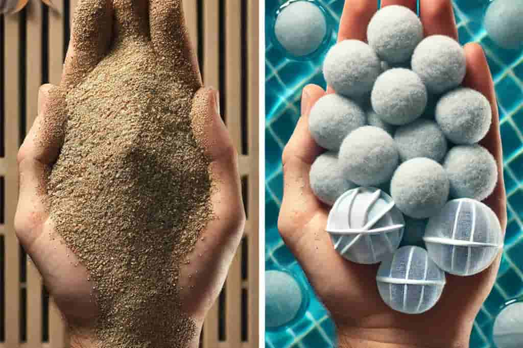 Pool Filter Balls and Sand