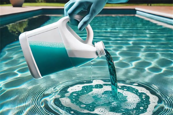 Adding algaecide to your pool